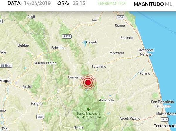 Scossa Terremoto 14 aprile 2019 Valfornace