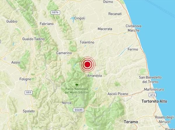 Terremoto Sarnano Magnitudo 3 - 9 agosto 2019