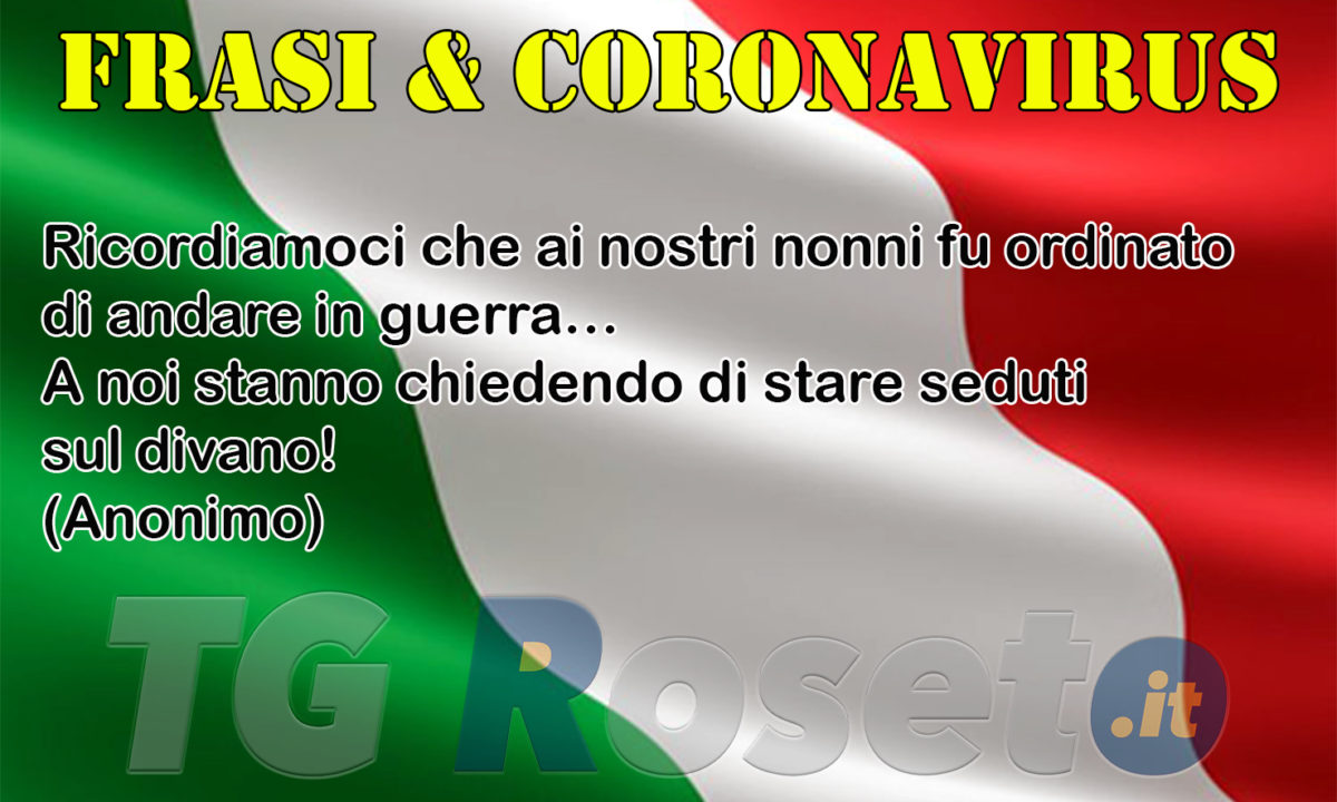 Frasi e coronavirus anonimo TG Roseto