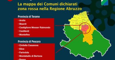 Comuni Zona Rossa Regione Abruzzo