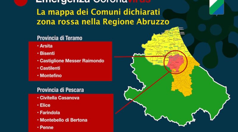 Comuni Zona Rossa Regione Abruzzo