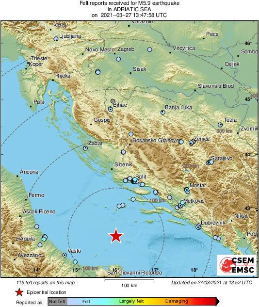 Terremoto Mare Adriatico